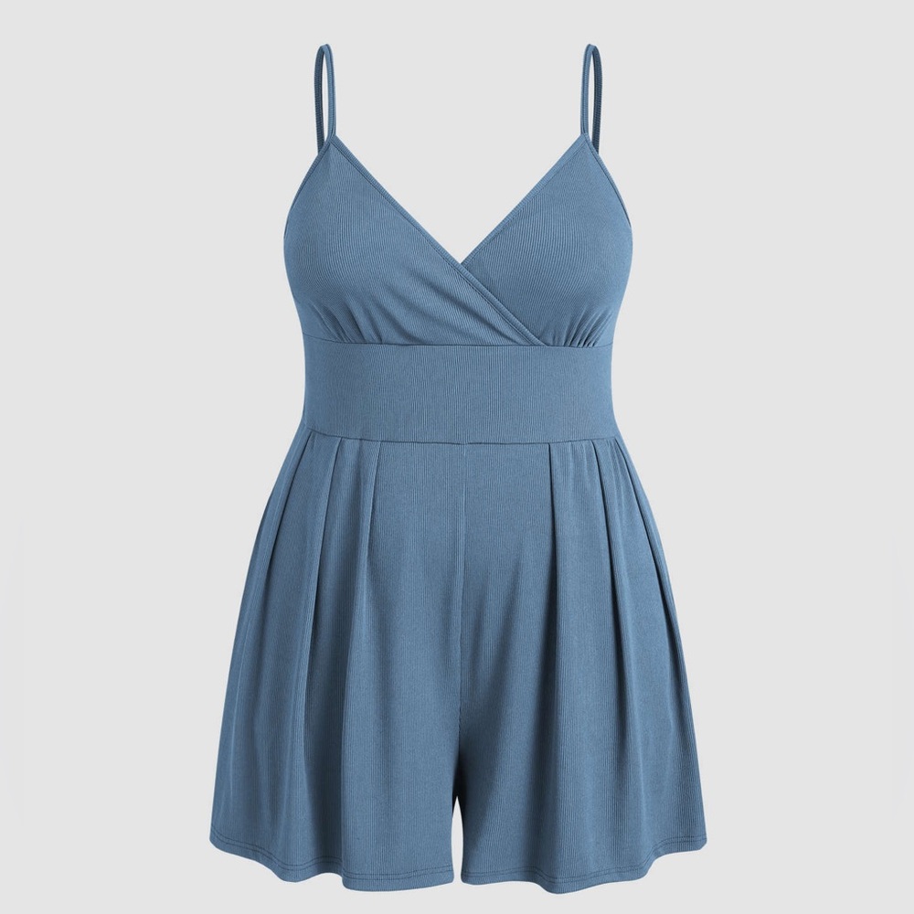 NWT Cider Curve & Plus Wide Leg Comfy Blue Romper Size 4X